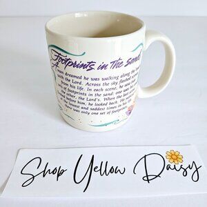 Footprints In The Sand Carlton‎ Cards Stoneware Mug Faith Christian~F186.1